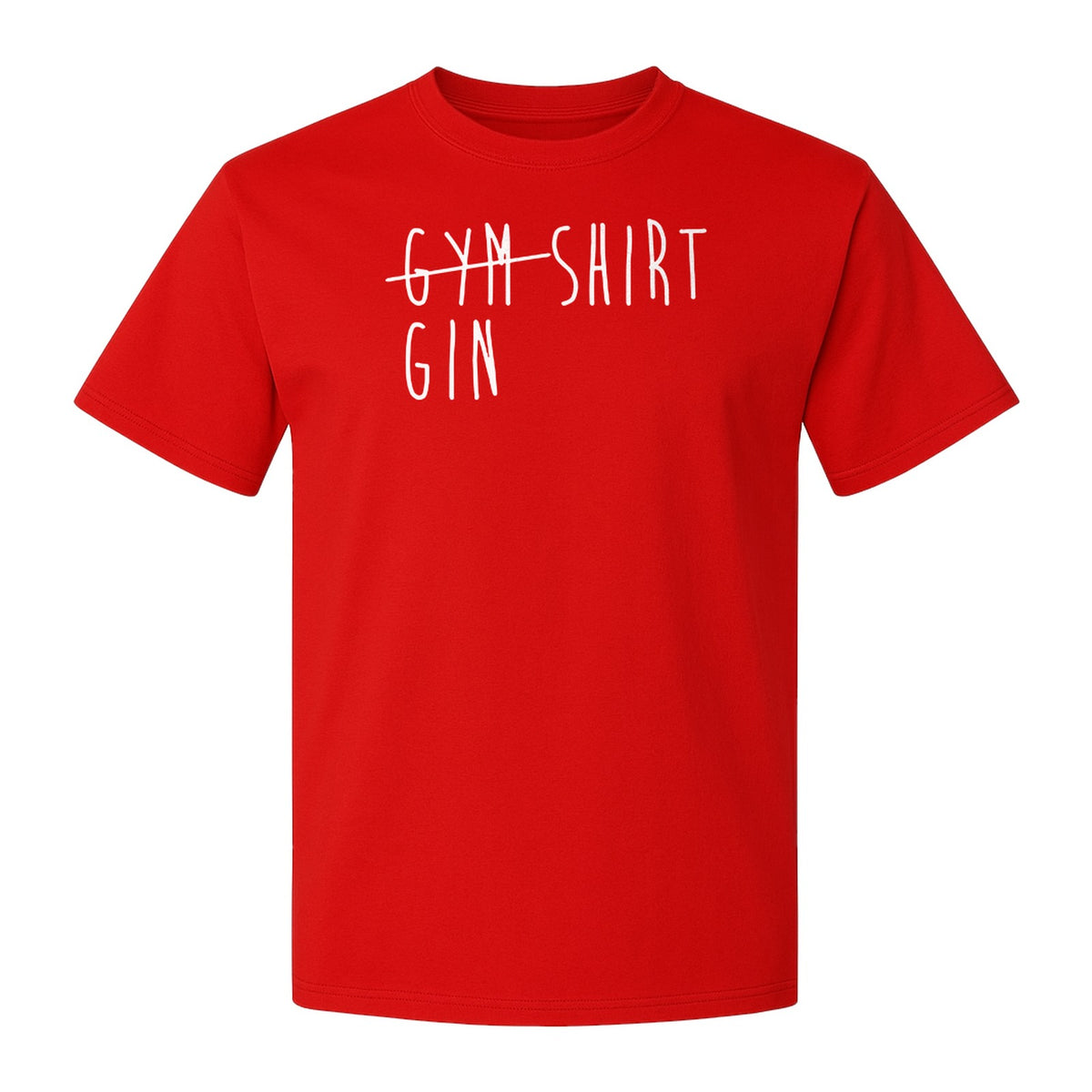 Gin T-Shirt, Crossed-Out Gym Drinking Humor Design for Cocktail Fans and Bar Parties