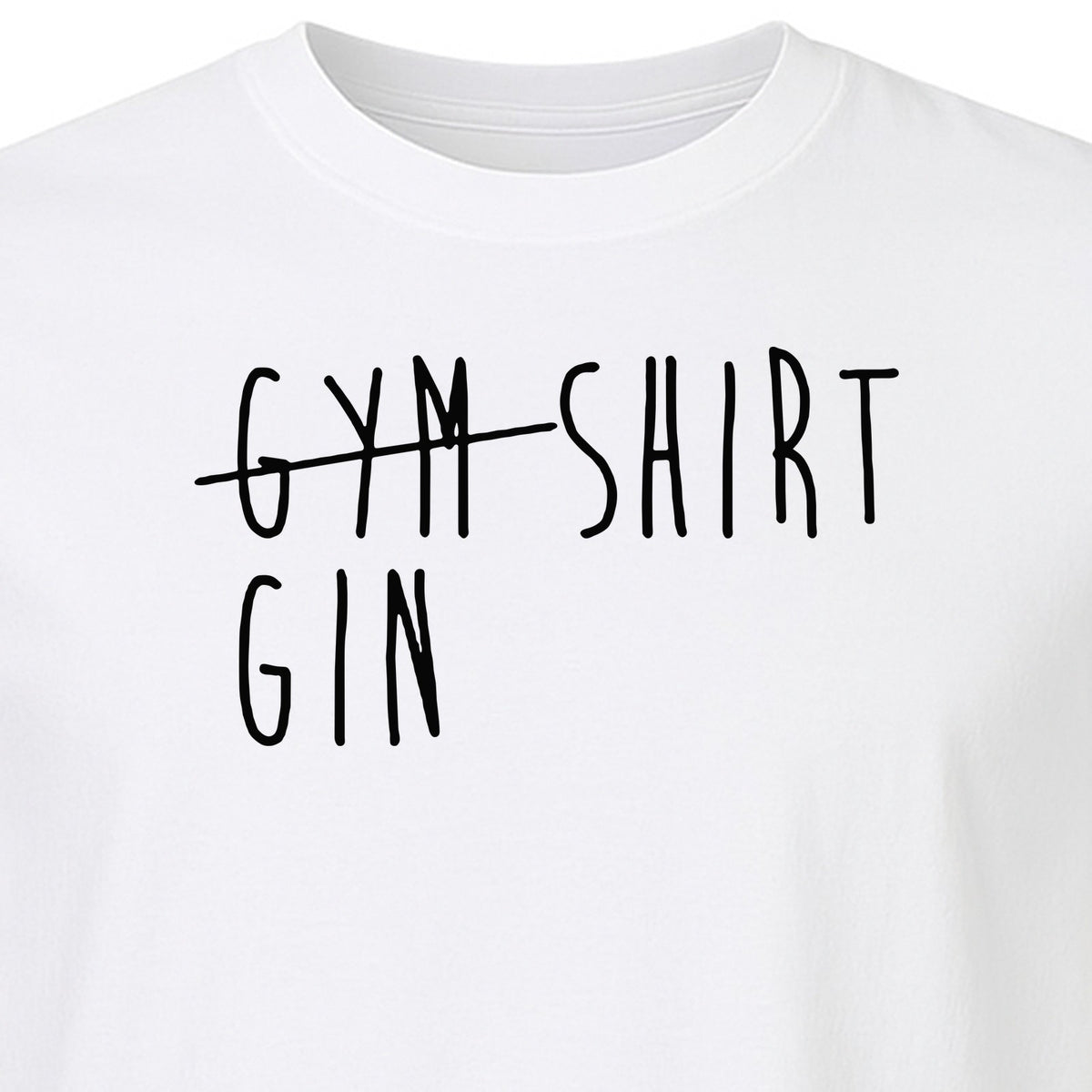 Gin T-Shirt, Crossed-Out Gym Drinking Humor Design for Cocktail Fans and Bar Parties