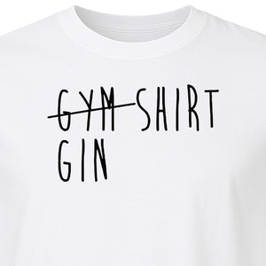 Gin T-Shirt, Crossed-Out Gym Drinking Humor Design for Cocktail Fans and Bar Parties