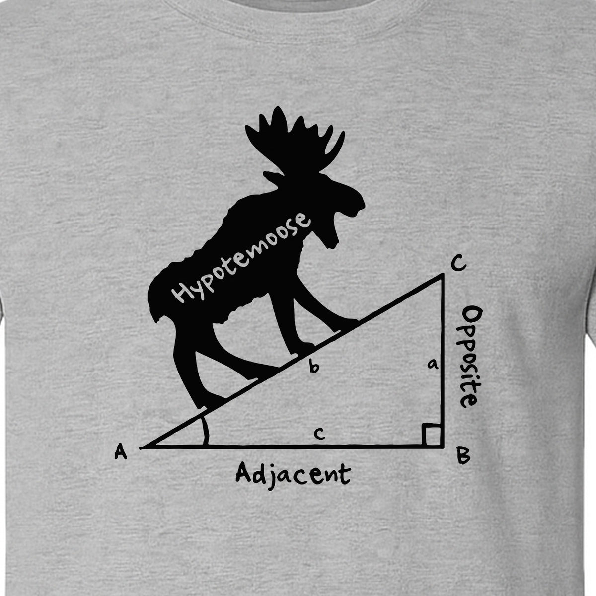 Hypotemoose Math Teacher T-Shirt, Geometry Pun Moose Graphic for Educators