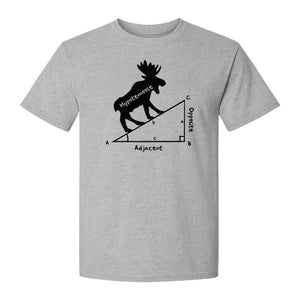 Hypotemoose Math Teacher T-Shirt, Geometry Pun Moose Graphic for Educators