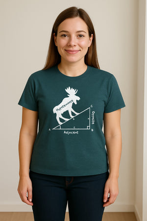 Hypotemoose Math Teacher T-Shirt, Geometry Pun Moose Graphic for Educators