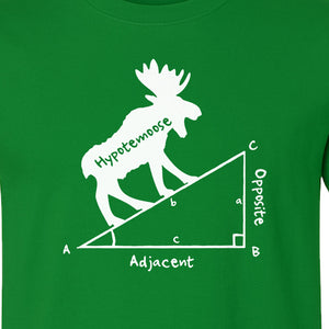 Hypotemoose Math Teacher T-Shirt, Geometry Pun Moose Graphic for Educators