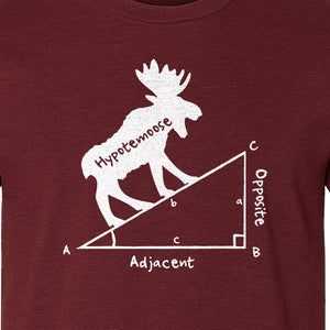 Hypotemoose Math Teacher T-Shirt, Geometry Pun Moose Graphic for Educators