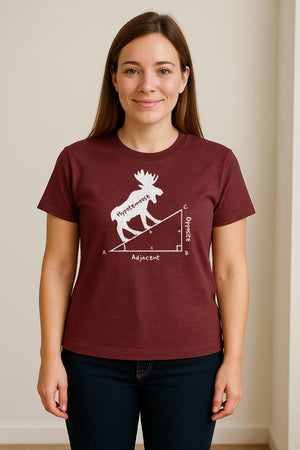 Hypotemoose Math Teacher T-Shirt, Geometry Pun Moose Graphic for Educators