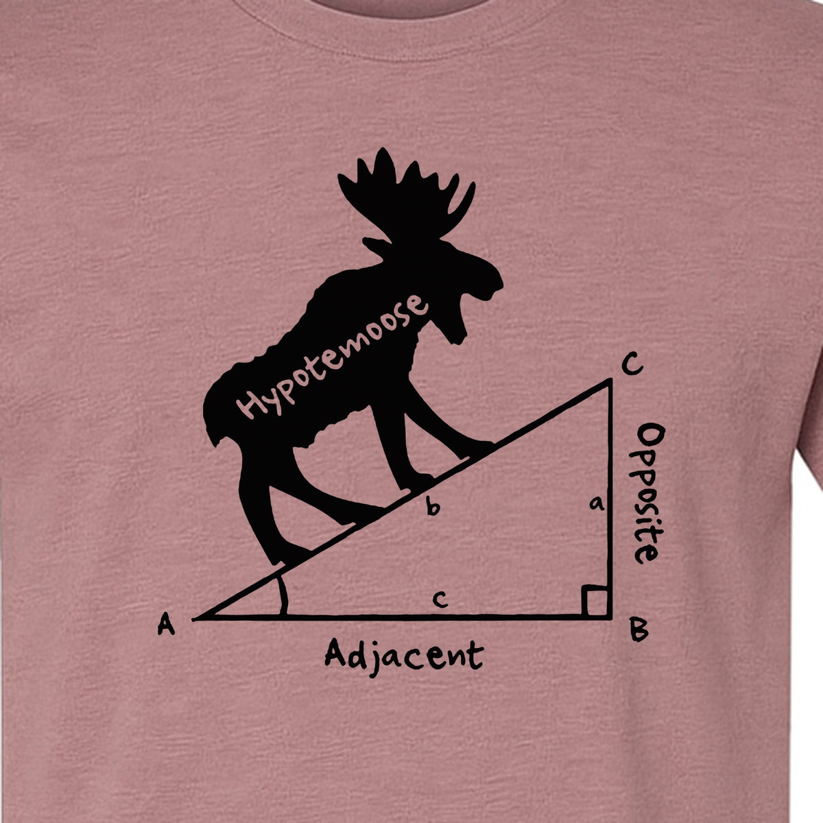 Hypotemoose Math Teacher T-Shirt, Geometry Pun Moose Graphic for Educators