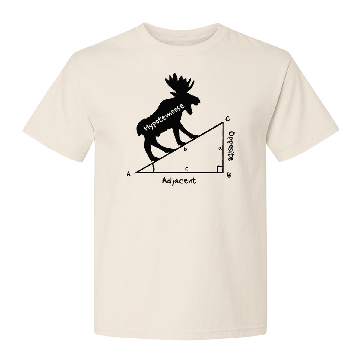 Hypotemoose Math Teacher T-Shirt, Geometry Pun Moose Graphic for Educators
