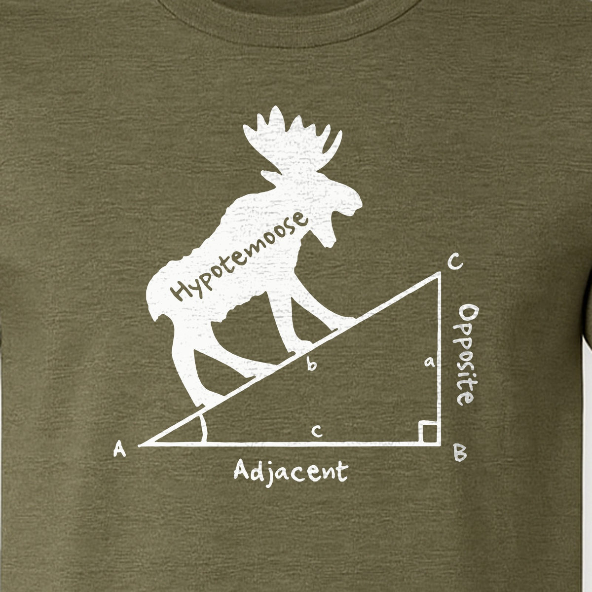 Hypotemoose Math Teacher T-Shirt, Geometry Pun Moose Graphic for Educators