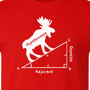 Hypotemoose Math Teacher T-Shirt, Geometry Pun Moose Graphic for Educators
