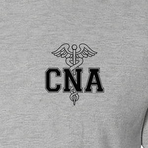 CNA T-Shirt with Caduceus Left Chest Design, Certified Nursing Assistant Graduation Tee