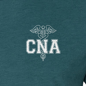 CNA T-Shirt with Caduceus Left Chest Design, Certified Nursing Assistant Graduation Tee