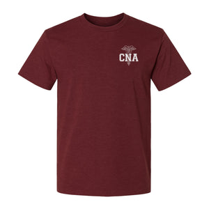 CNA T-Shirt with Caduceus Left Chest Design, Certified Nursing Assistant Graduation Tee
