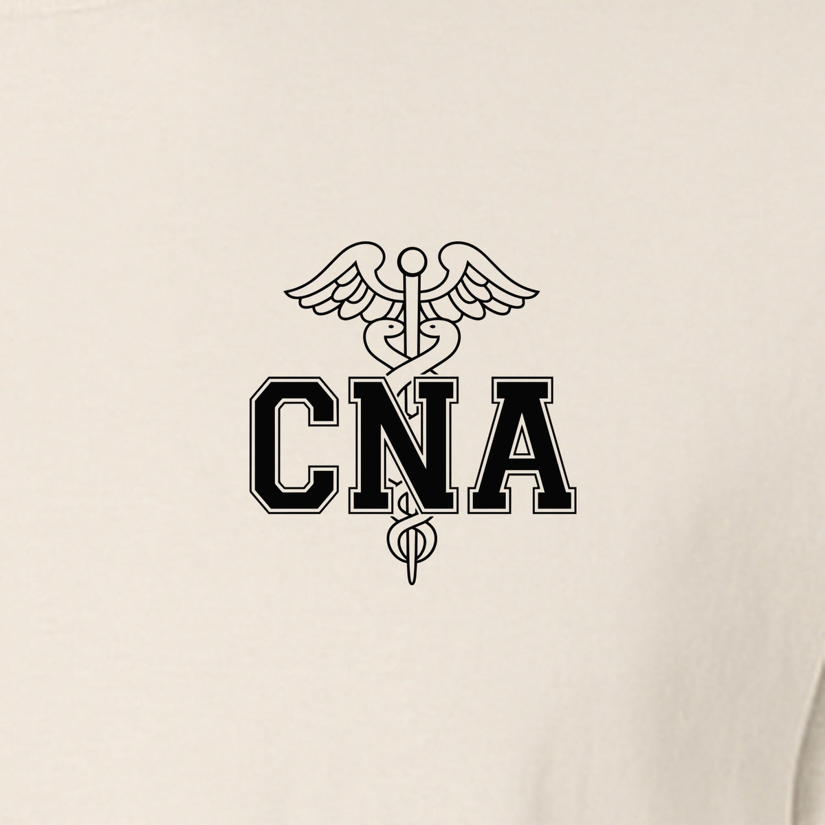 CNA T-Shirt with Caduceus Left Chest Design, Certified Nursing Assistant Graduation Tee