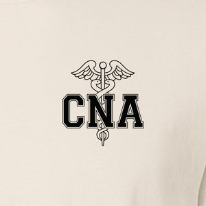 CNA T-Shirt with Caduceus Left Chest Design, Certified Nursing Assistant Graduation Tee