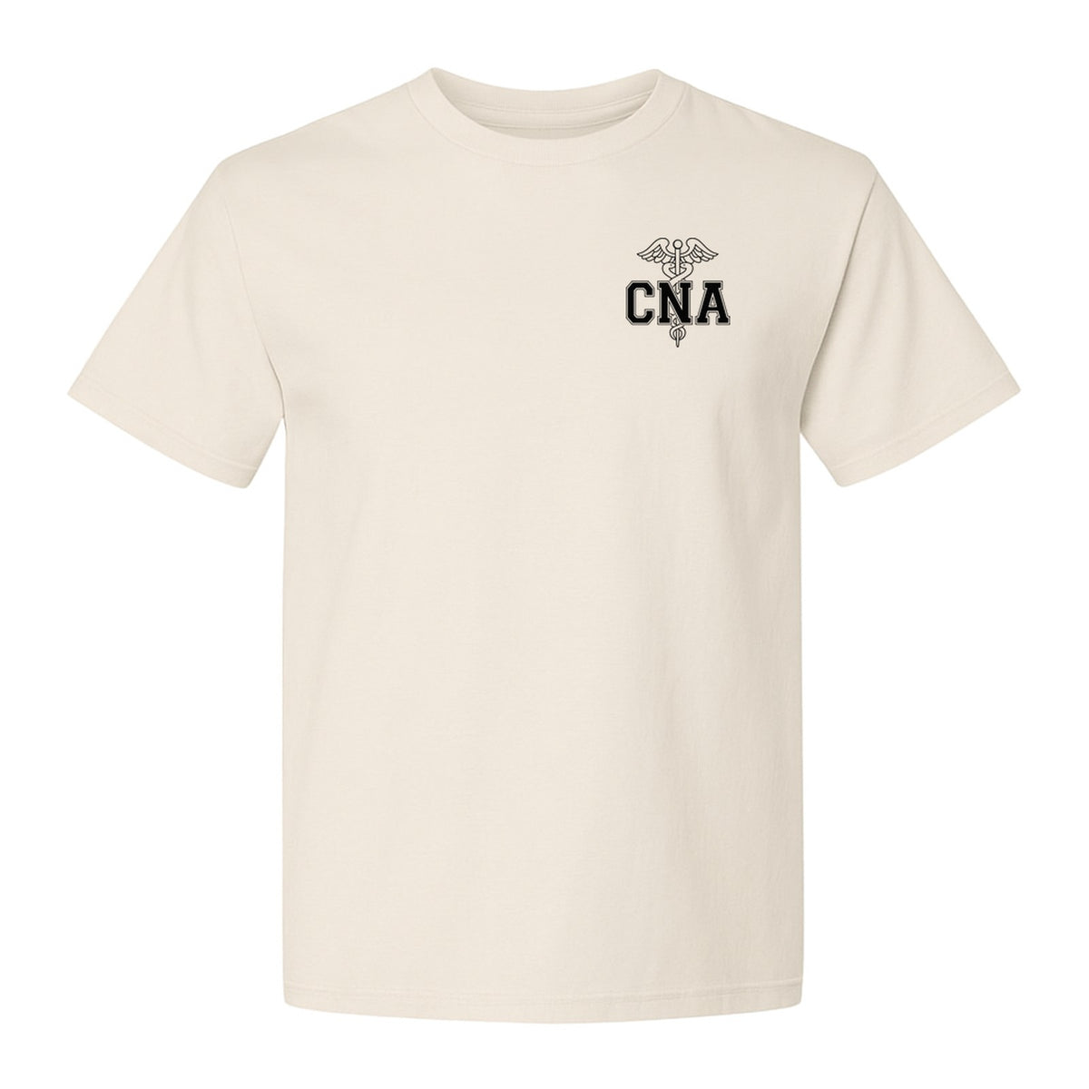 CNA T-Shirt with Caduceus Left Chest Design, Certified Nursing Assistant Graduation Tee