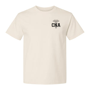 CNA T-Shirt with Caduceus Left Chest Design, Certified Nursing Assistant Graduation Tee
