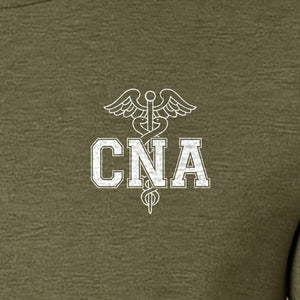 CNA T-Shirt with Caduceus Left Chest Design, Certified Nursing Assistant Graduation Tee