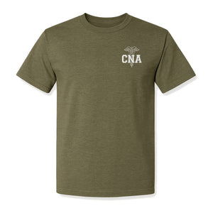 CNA T-Shirt with Caduceus Left Chest Design, Certified Nursing Assistant Graduation Tee