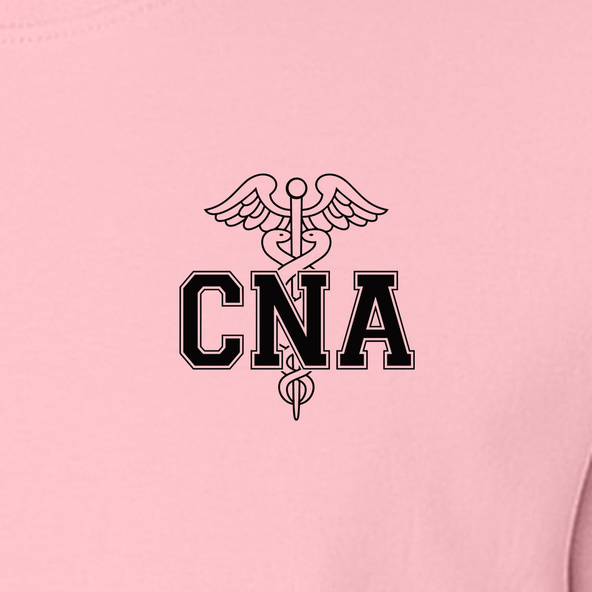 CNA T-Shirt with Caduceus Left Chest Design, Certified Nursing Assistant Graduation Tee