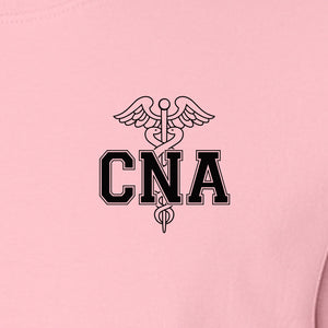 CNA T-Shirt with Caduceus Left Chest Design, Certified Nursing Assistant Graduation Tee