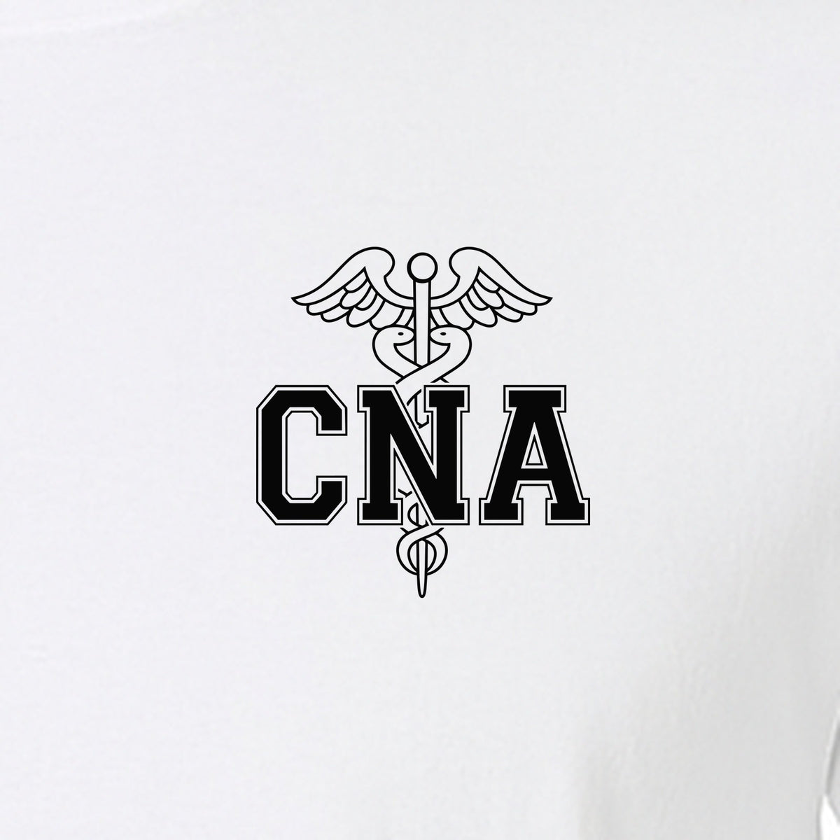 CNA T-Shirt with Caduceus Left Chest Design, Certified Nursing Assistant Graduation Tee