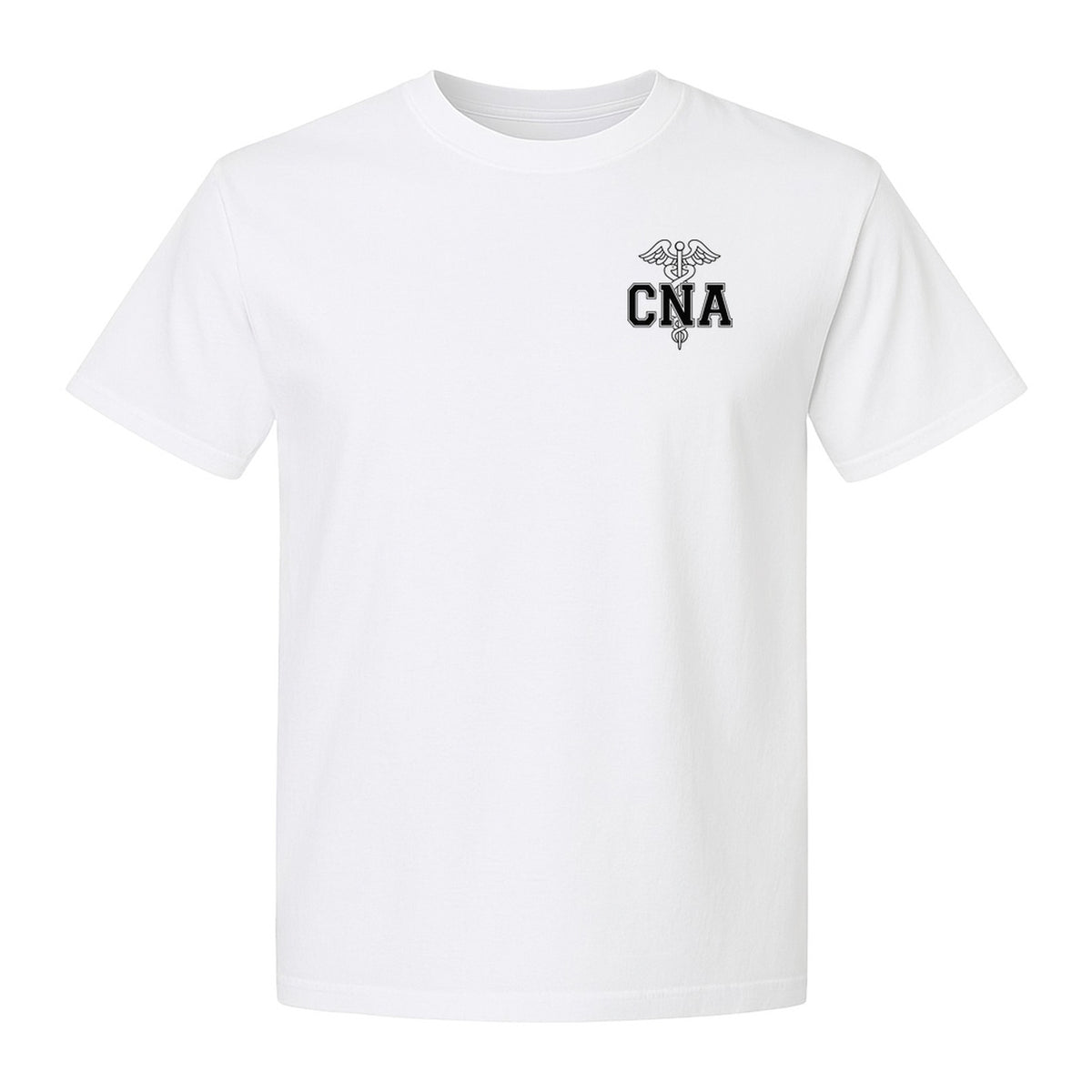 CNA T-Shirt with Caduceus Left Chest Design, Certified Nursing Assistant Graduation Tee