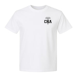 CNA T-Shirt with Caduceus Left Chest Design, Certified Nursing Assistant Graduation Tee