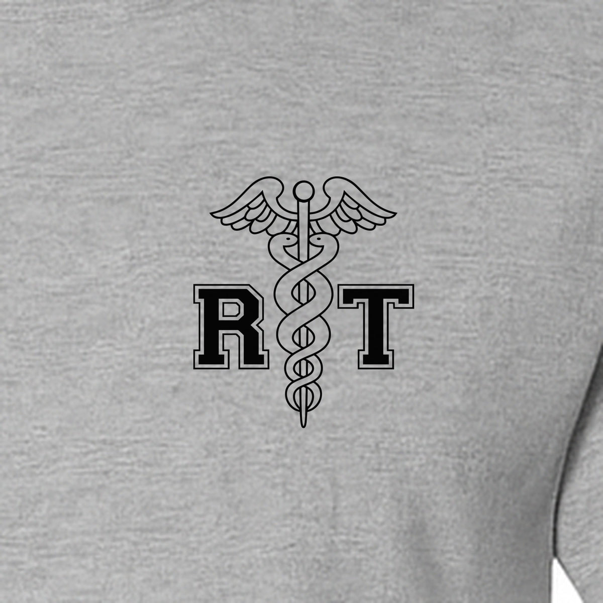 Respiratory Therapist T-Shirt, RT Caduceus Pocket Design for Pulmonology Professionals