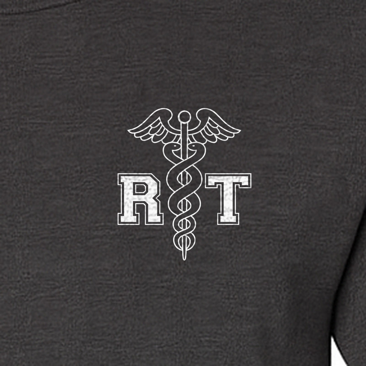 Respiratory Therapist T-Shirt, RT Caduceus Pocket Design for Pulmonology Professionals