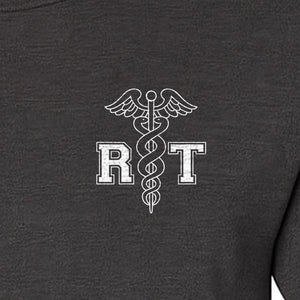 Respiratory Therapist T-Shirt, RT Caduceus Pocket Design for Pulmonology Professionals