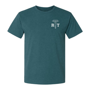 Respiratory Therapist T-Shirt, RT Caduceus Pocket Design for Pulmonology Professionals