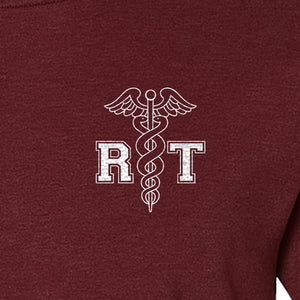 Respiratory Therapist T-Shirt, RT Caduceus Pocket Design for Pulmonology Professionals