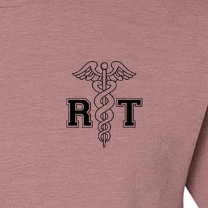 Respiratory Therapist T-Shirt, RT Caduceus Pocket Design for Pulmonology Professionals
