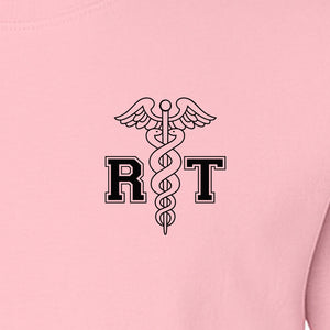 Respiratory Therapist T-Shirt, RT Caduceus Pocket Design for Pulmonology Professionals