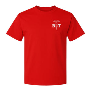 Respiratory Therapist T-Shirt, RT Caduceus Pocket Design for Pulmonology Professionals