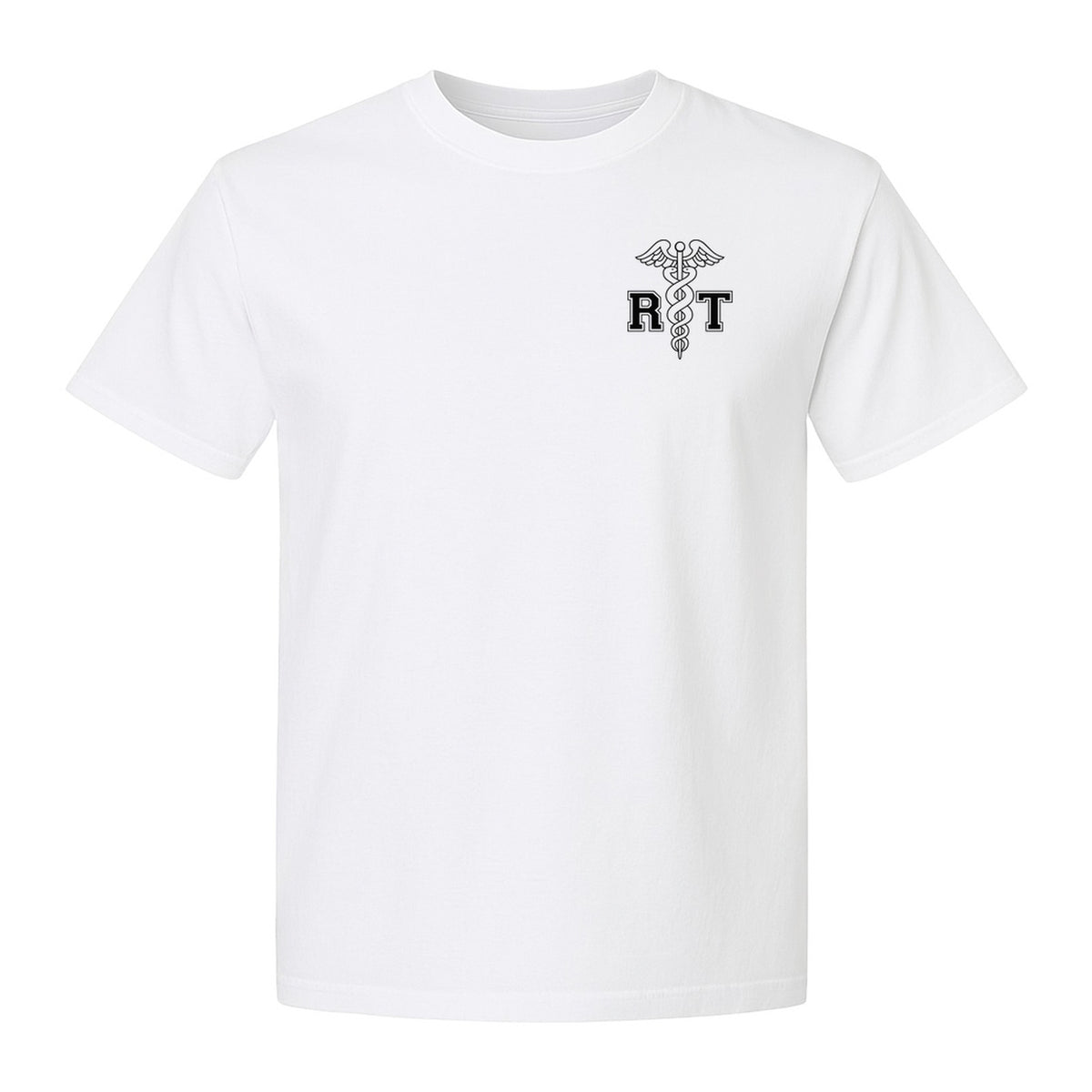 Respiratory Therapist T-Shirt, RT Caduceus Pocket Design for Pulmonology Professionals