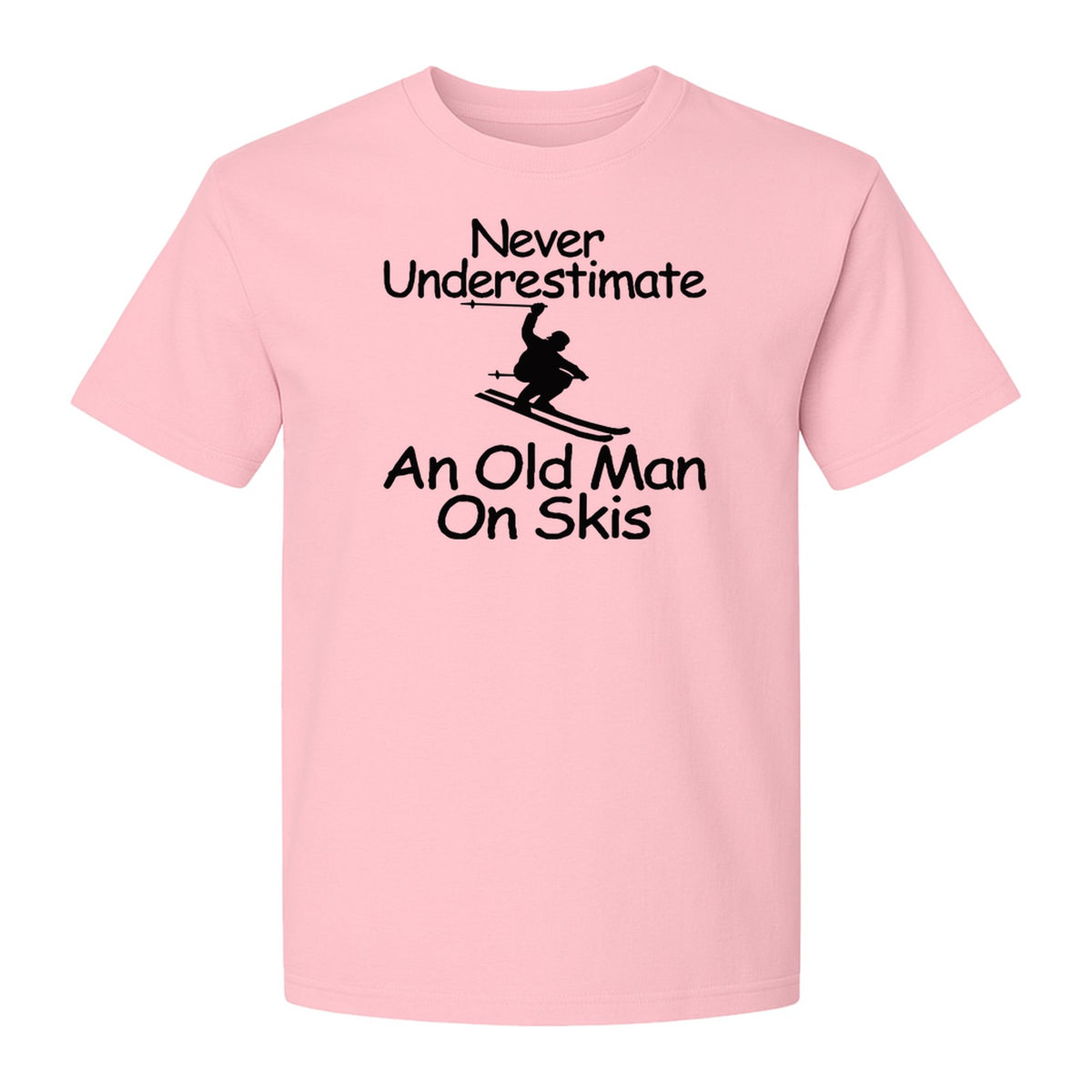 Skiing T-Shirt, Never Underestimate an Old Man on Skis, Funny Grandpa and Father Winter Design