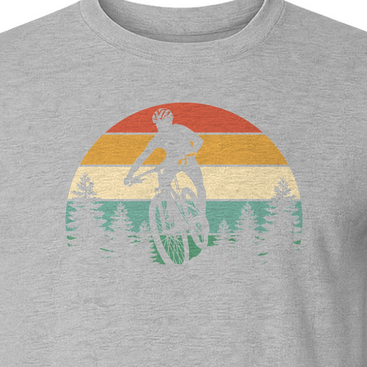 Mountain Biking T-Shirt, Retro Sunset Cyclist Design for Trail Riders and Outdoor Adventure Fans