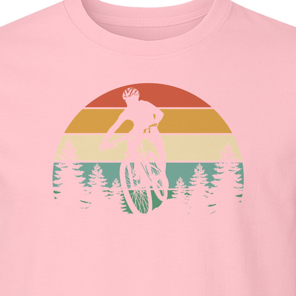 Mountain Biking T-Shirt, Retro Sunset Cyclist Design for Trail Riders and Outdoor Adventure Fans