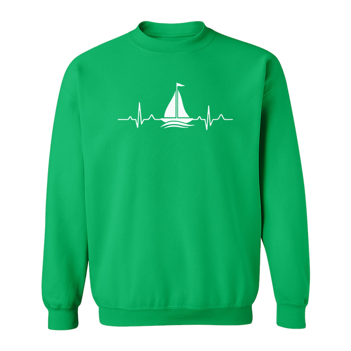 Sailing Heartbeat Sweatshirt, Sailboat Graphic Crewneck for Boaters, Captains and Lake Lovers