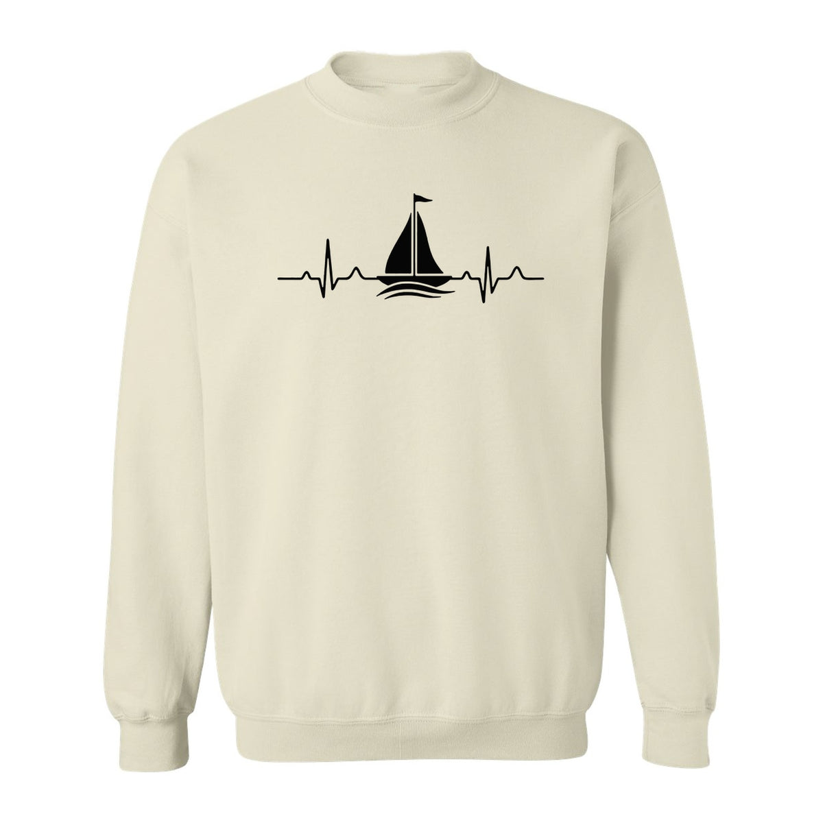 Sailing Heartbeat Sweatshirt, Sailboat Graphic Crewneck for Boaters, Captains and Lake Lovers