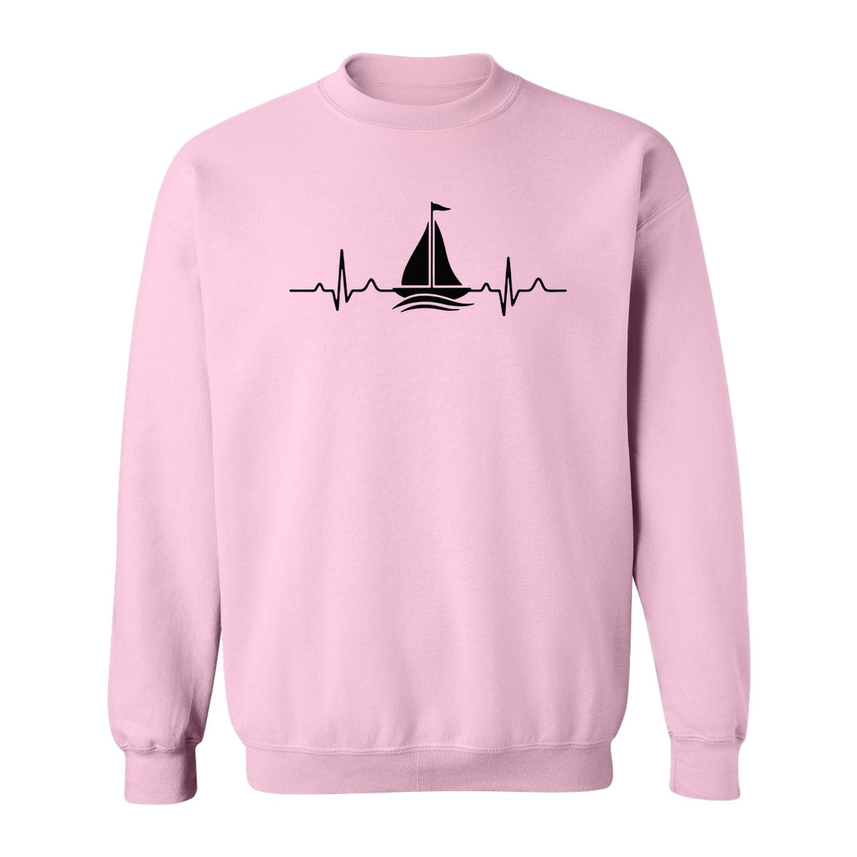 Sailing Heartbeat Sweatshirt, Sailboat Graphic Crewneck for Boaters, Captains and Lake Lovers