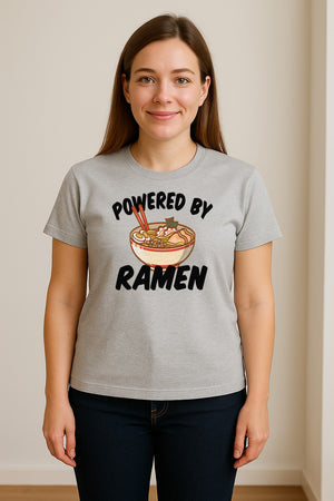 Ramen T-Shirt, Powered By Noodle Bowl Graphic for Foodies and Japanese Cuisine Lovers