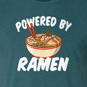 Ramen T-Shirt, Powered By Noodle Bowl Graphic for Foodies and Japanese Cuisine Lovers