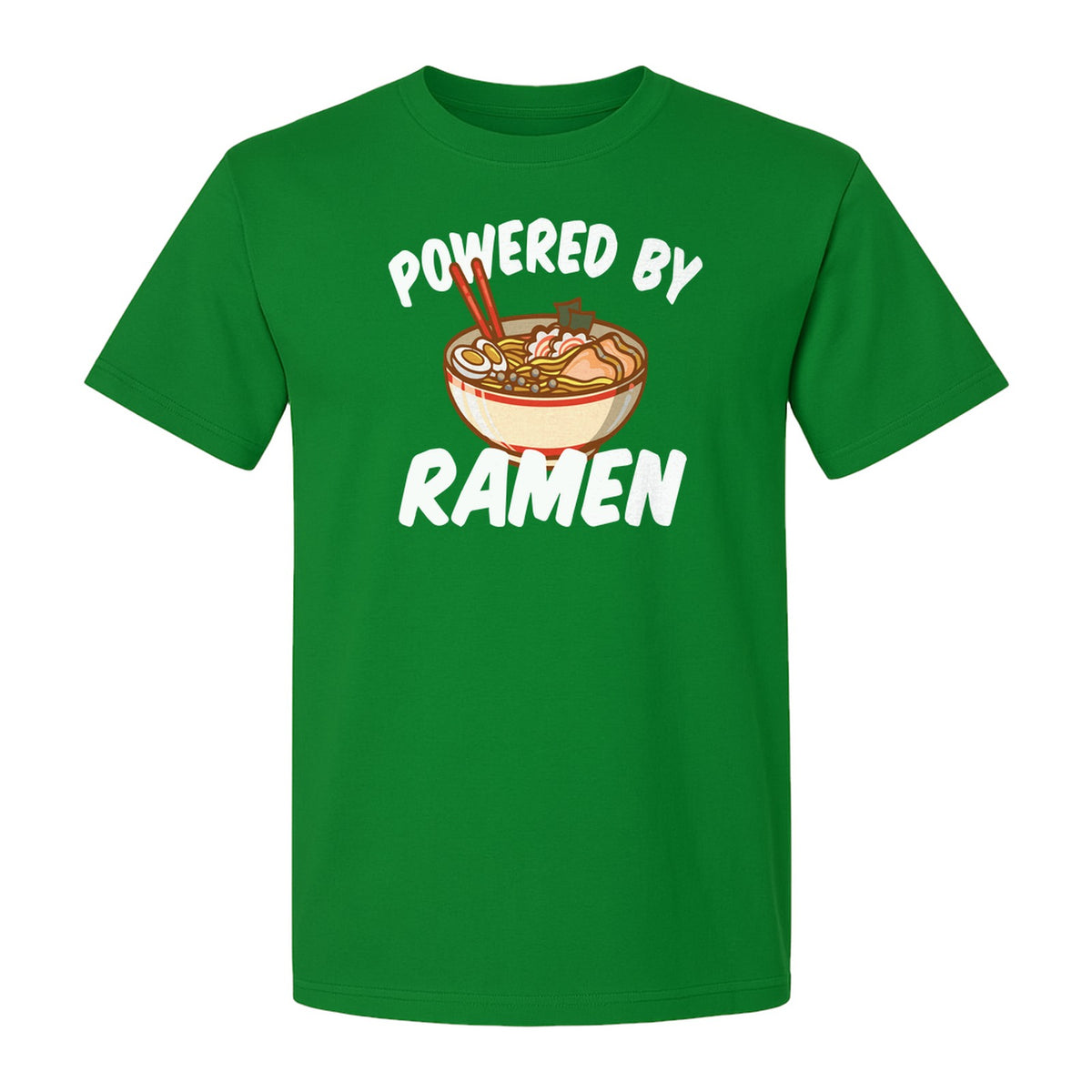 Ramen T-Shirt, Powered By Noodle Bowl Graphic for Foodies and Japanese Cuisine Lovers