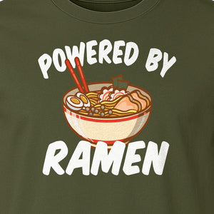 Ramen T-Shirt, Powered By Noodle Bowl Graphic for Foodies and Japanese Cuisine Lovers
