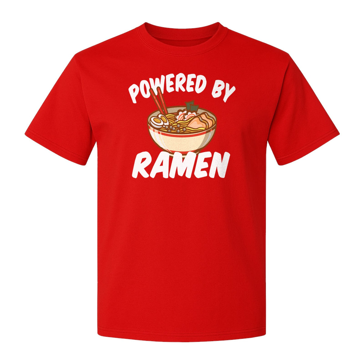 Ramen T-Shirt, Powered By Noodle Bowl Graphic for Foodies and Japanese Cuisine Lovers