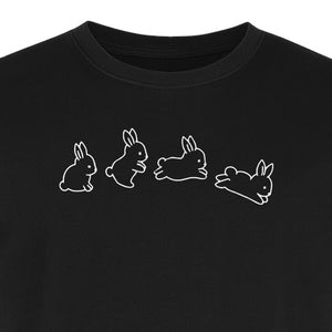 Rabbit T-Shirt, Four Cute Bunny Poses Outline Graphic for Animal Lovers and Spring Gifts