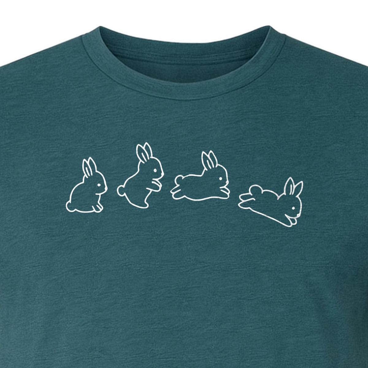 Rabbit T-Shirt, Four Cute Bunny Poses Outline Graphic for Animal Lovers and Spring Gifts