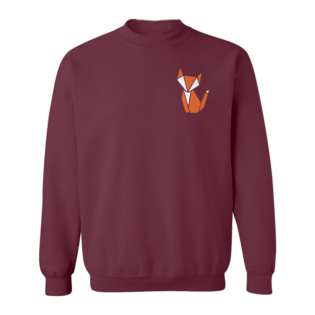 Fox Sweatshirt, Origami Geometric Animal Pocket Design for Nature Lovers
